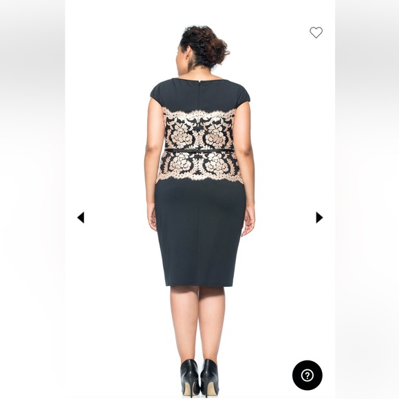 Tadashi Shoji Neoprene and Paillette Lace Dress Size 12 - Picture 7 of 12